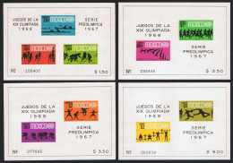 Mexico Olympic Games Mexico 4 MSs 1967 MNH SG#MS1145+MS1150 Sc#983a+985a+C329a+C332a - Mexiko