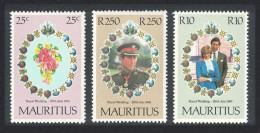 Mauritius Charles And Diana Royal Wedding 3v 1981 MNH SG#615-617 - Mauritius (1968-...)