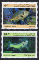 Mauritania Bream Trout Fish 2v 1986 MNH SG#874+877 MI#899-900 Sc#614-615 - Mauritania (1960-...)
