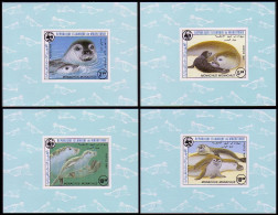 Mauritania WWF Mediterranean Monk Seal 4 De-Luxes 1986 MNH SG#846-849 MI#871-874 Sc#597-600 - Mauritania (1960-...)