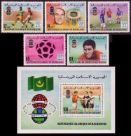 Mauritania Football 5v+MS 1977 MNH SG#562-MS567 MI#584-589+Block 19 - Mauritanie (1960-...)