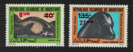 Mauritania Mediterranean Monk Seal 2v Overprint 1974 MNH SG#440+444 MI#465-466 - Mauritania (1960-...)
