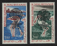 Mauritania Flamingo Spoonbill Birds Ovpt Type 2 1962 MNH MI#VII II - VIII II - Mauritanië (1960-...)