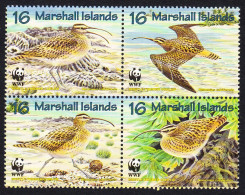 Marshall Is. Birds WWF Bristle-thighed Curlew 4v Block Of 4 1997 MNH SG#826-829 MI#830-833 Sc#638 A-d - Marshall Islands