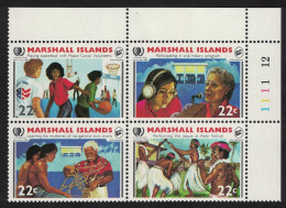 Marshall Is. International Youth Year Corner Block Of 4 1985 MNH SG#54-57 Sc#78-81 - Marshall