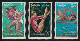 Malta Swimming Olympic Games Los Angeles 3v 1984 MNH SG#742-744 - Malte