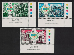 Malta General Workers' Union 3v Corners 1983 MNH SG#722-724 - Malta