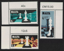 Malta 24th Chess Olympiad 3v Corners 1980 MNH SG#652-654 - Malta