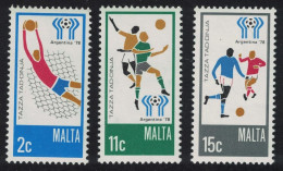 Malta World Cup Football Championship Argentina 3v 1978 MNH SG#601-603 - Malta