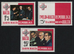 Malta Inauguration Of Republic 3v 1975 MNH SG#536-538 - Malta