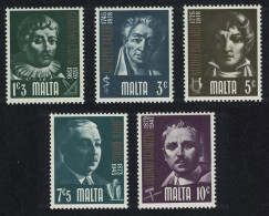 Malta Prominent Maltese 5v 1974 MNH SG#511-515 Sc#475-479 - Malte