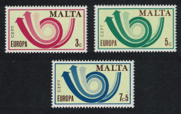 Malta Post Horn Europa CEPT 3v 1973 MNH SG#501-503 Sc#469-471 - Malte