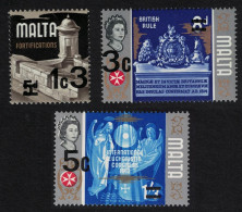 Malta Nos 337a 339 And 341 Surch 3v 1972 MNH SG#475-477 Sc#447-449 - Malte