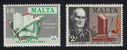 Malta Literary Anniversaries 2v 1971 MNH SG#447-448 Sc#423-424 - Malta