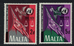 Malta 25th Anniversary Of United Nations 2v 1970 MNH SG#441-42 - Malte