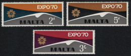 Malta World Fair Osaka 3v 1970 MNH SG#438-440 - Malta