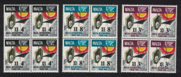 Malta International Trade Fair 3v Blocks Of 4 1968 MNH SG#402-404 Sc#384-386 - Malta