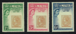 Malta Centenary Of Malta Stamps 3v 1960 MNH SG#301-303 - Malte (...-1964)