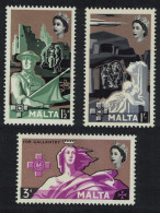 Malta George Cross Commemoration 3rd Series 3v 1959 MNH SG#292-294 - Malte (...-1964)