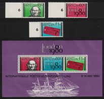 Neth. Antilles Sir Rowland Hill 3v+MS 1980 MNH SG#725-MS728 - Curaçao, Nederlandse Antillen, Aruba