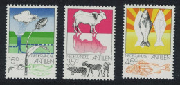 Neth. Antilles Agriculture Animal Husbandry And Fisheries 3v 1976 MNH SG#619-621 - Curacao, Netherlands Antilles, Aruba