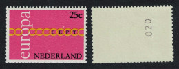 Netherlands Chain Of Os Europa 25c Control Number 1971 MNH SG#1131 MI#963 - Unused Stamps