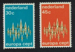 Netherlands Stars Europa 2v 1972 MNH SG#1148-1149 - Unused Stamps