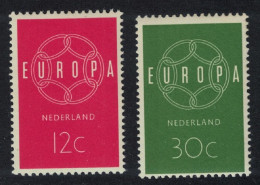 Netherlands Keychain Europa 2v 1959 MNH SG#882-883 - Nuovi