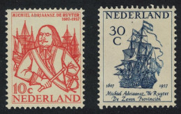 Netherlands Admiral M A De Ruyter 2v 1957 MNH SG#848-849 - Ungebraucht