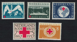 Netherlands Pelican Bird Ship Red Cross Society And Red Cross Fund 5v 1957 MNH SG#850-854 - Nuovi