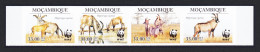 Mozambique WWF Roan Antelope Imperf Strip Of 4v 2010 MNH MI#3658-3661 Sc#1930 - Mosambik