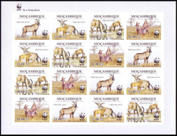 Mozambique WWF Roan Antelope Imperf Sheetlet Of 4 Sets 2010 MNH MI#3658-3661 Sc#1930 - Mosambik