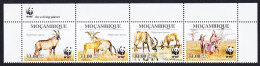 Mozambique WWF Roan Antelope Strip Of 4v WWF Logo 2010 MNH MI#3658-3661 Sc#1930 - Mozambico