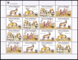 Mozambique WWF Roan Antelope Sheetlet Of 4 Sets 2010 MNH MI#3658-3661 Sc#1930 - Mosambik