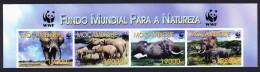 Mozambique WWF Savannah Elephant Birds Ibises Top Imperf Strip Of 4v 2002 MNH SG#1641-1644 MI#2393-2396 Sc#1587 A-d - Mosambik