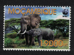 Mozambique WWF Savannah Elephant With Calf 2002 MNH SG#1644 MI#2396 Sc#1587d - Mosambik