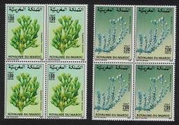 Morocco Flowers 2v Blocks Of 4 1987 MNH SG#729-730 - Morocco (1956-...)