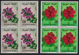 Morocco Flowers 2v Blocks Of 4 1985 MNH SG#683-684 - Morocco (1956-...)