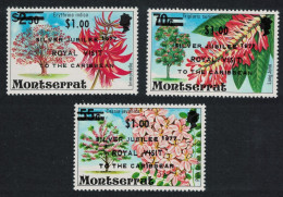 Montserrat Royal Visit Flowers 3v Overprint 1977 MNH SG#409-411 - Montserrat