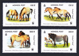 Mongolia WWF Przewalski's Horse 4v 2000 MNH SG#2861-2864 MI#3122-3125 Sc#2440 A-d - Mongolei