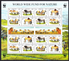 Mongolia WWF Przewalski's Horse Sheetlet Of 4 Sets 2000 MNH SG#2861-2864 MI#3122-3125 Sc#2440 A-d - Mongolei