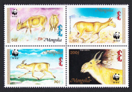 Mongolia WWF Saiga Block Of 4 1995 MNH SG#2497-2500 MI#2562-2565 Sc#2209-2212 - Mongolia