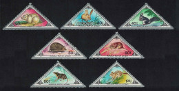 Mongolia Hedgehog Squirrel Mouse Small Mammals 7v Triangles 1983 MNH SG#1563-1569 - Mongolië