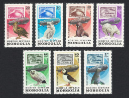 Mongolia Owl Eagle Puffin Birds Animals Zeppelin 7v 1981 MNH SG#1391-1397 - Mongolië