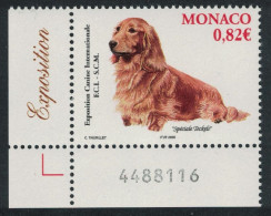 Monaco Dachshund International Dog Show Monte Carlo Corner Number 2005 MNH SG#2698 - Unused Stamps