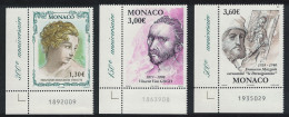 Monaco Van Gogh Boucher Mazzola Anniversaries 3v Corners Number 2003 MNH SG#2609-2611 - Ongebruikt