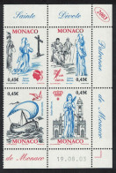Monaco Birds Ships Saints Block Of 4 Date 2003 MNH SG#2617-2620 MI#2665-2668 - Unused Stamps