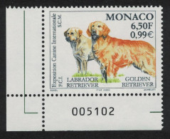Monaco Golden Labrador Golden Retriever Dogs Corner Number 2000 MNH SG#2443 - Unused Stamps