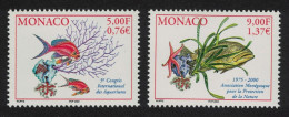 Monaco Corals Starfish Water Plant Fish 2v 2000 MNH SG#2474-2475 MI#2521+2523 - Unused Stamps