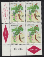 Monaco Giant Bellflower And Carob Pods Corner Block Of 4 Number 1996 MNH SG#2301 MI#2332 - Unused Stamps